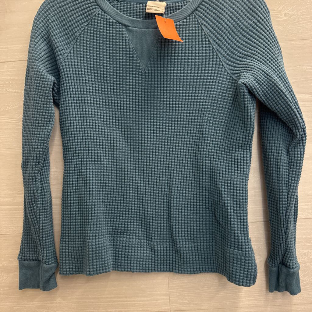 The North Face Blue Textured Long Sleeve Thermal Top Small