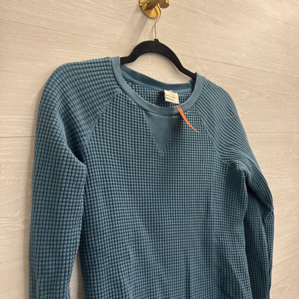 The North Face Blue Textured Long Sleeve Thermal Top Small