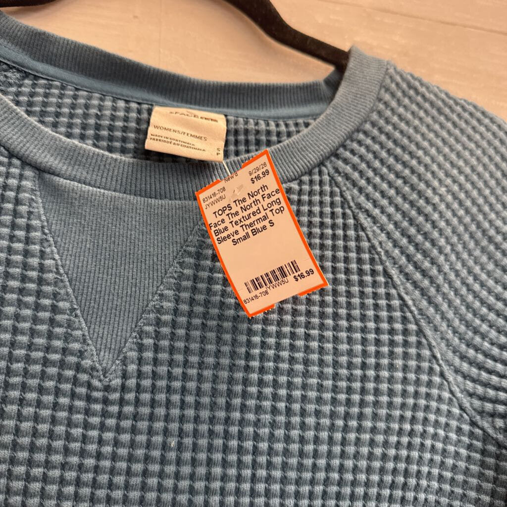 The North Face Blue Textured Long Sleeve Thermal Top Small