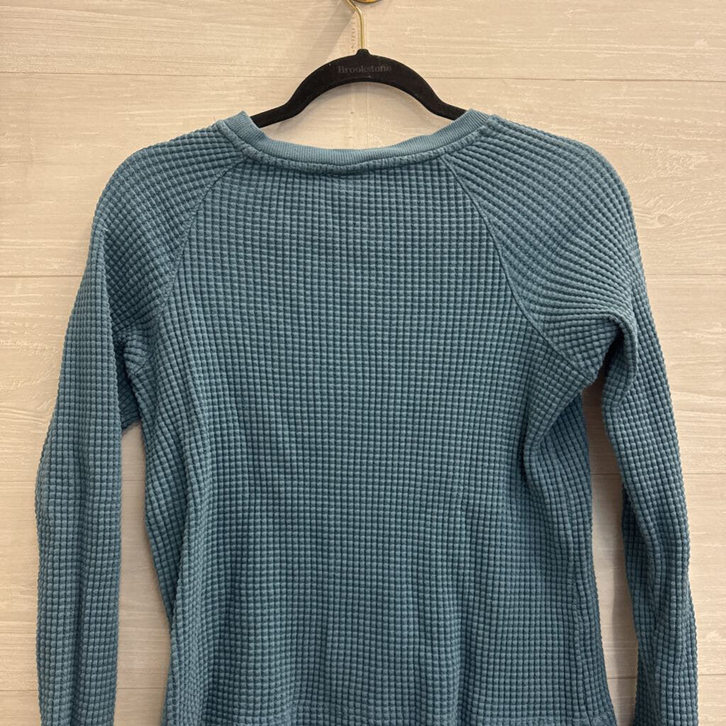 The North Face Blue Textured Long Sleeve Thermal Top Small