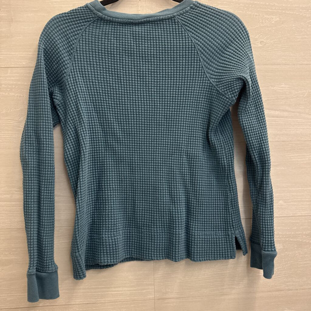 The North Face Blue Textured Long Sleeve Thermal Top Small