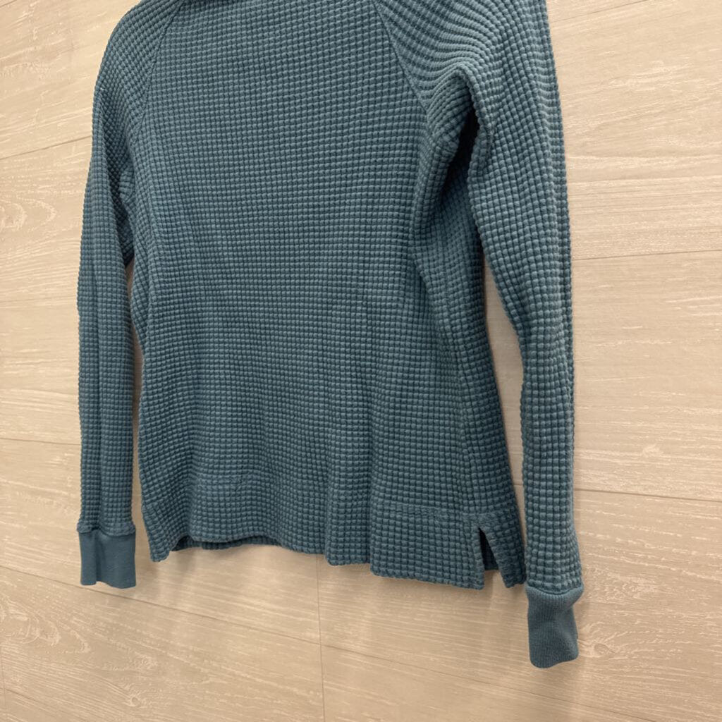 The North Face Blue Textured Long Sleeve Thermal Top Small