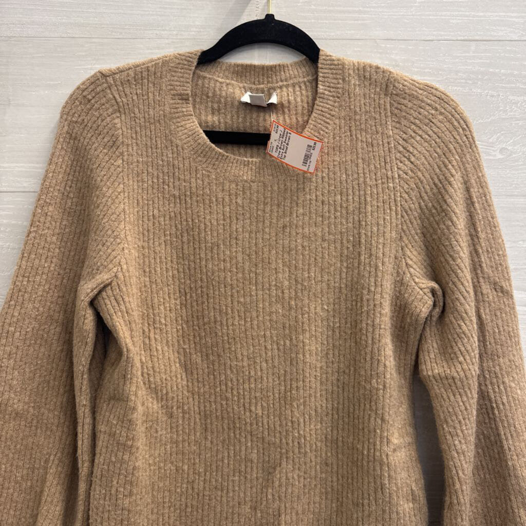 J Crew Brown Ribbed Extra Soft Sweater Top Small