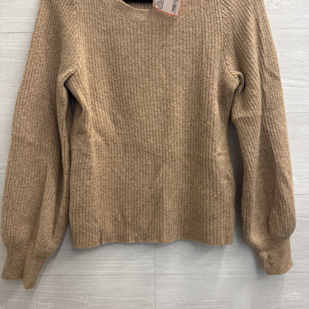 J Crew Brown Ribbed Extra Soft Sweater Top Small