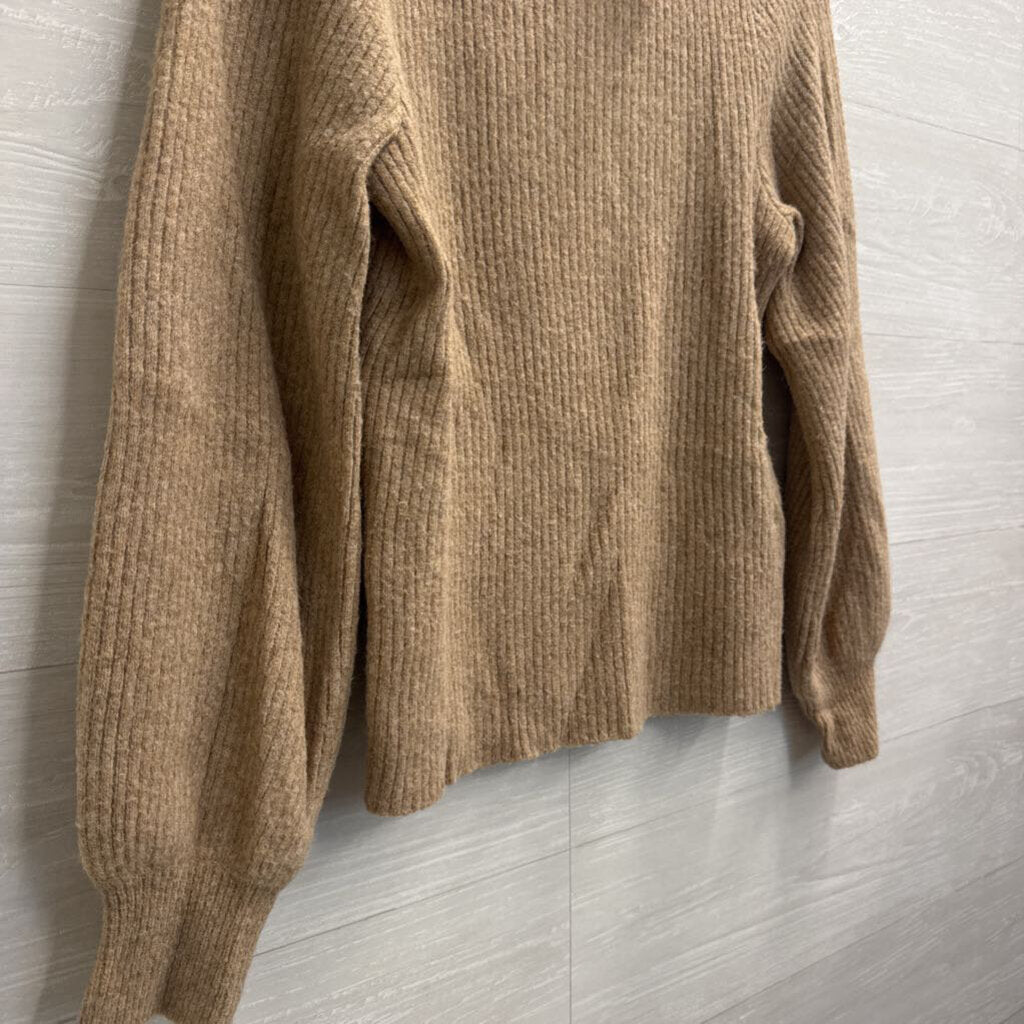 J Crew Brown Ribbed Extra Soft Sweater Top Small