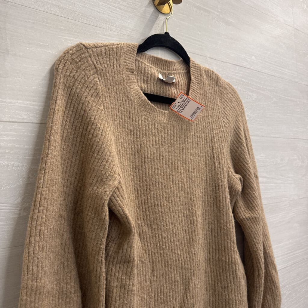 J Crew Brown Ribbed Extra Soft Sweater Top Small
