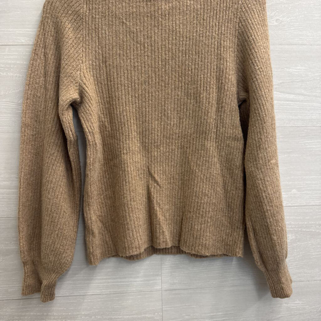 J Crew Brown Ribbed Extra Soft Sweater Top Small