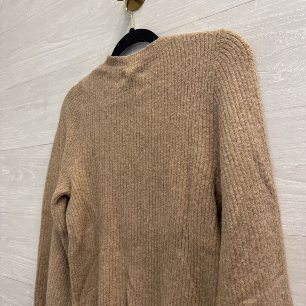 J Crew Brown Ribbed Extra Soft Sweater Top Small