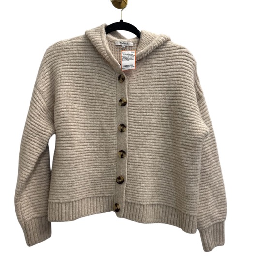 Madewell Cream Knit Hooded Cropped Cardigan Sweater Extra Small