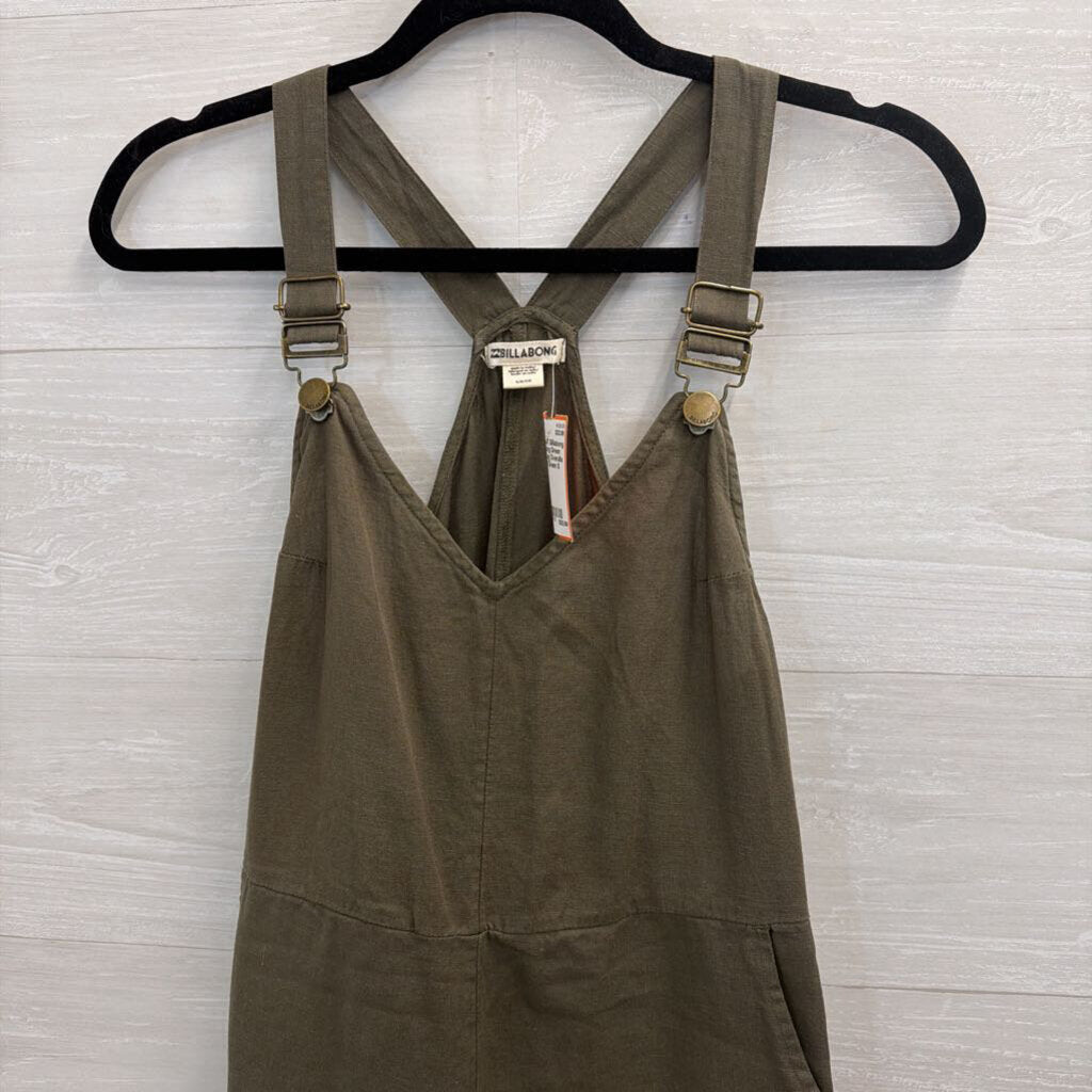 Billabong Green Wide Leg Overalls Small