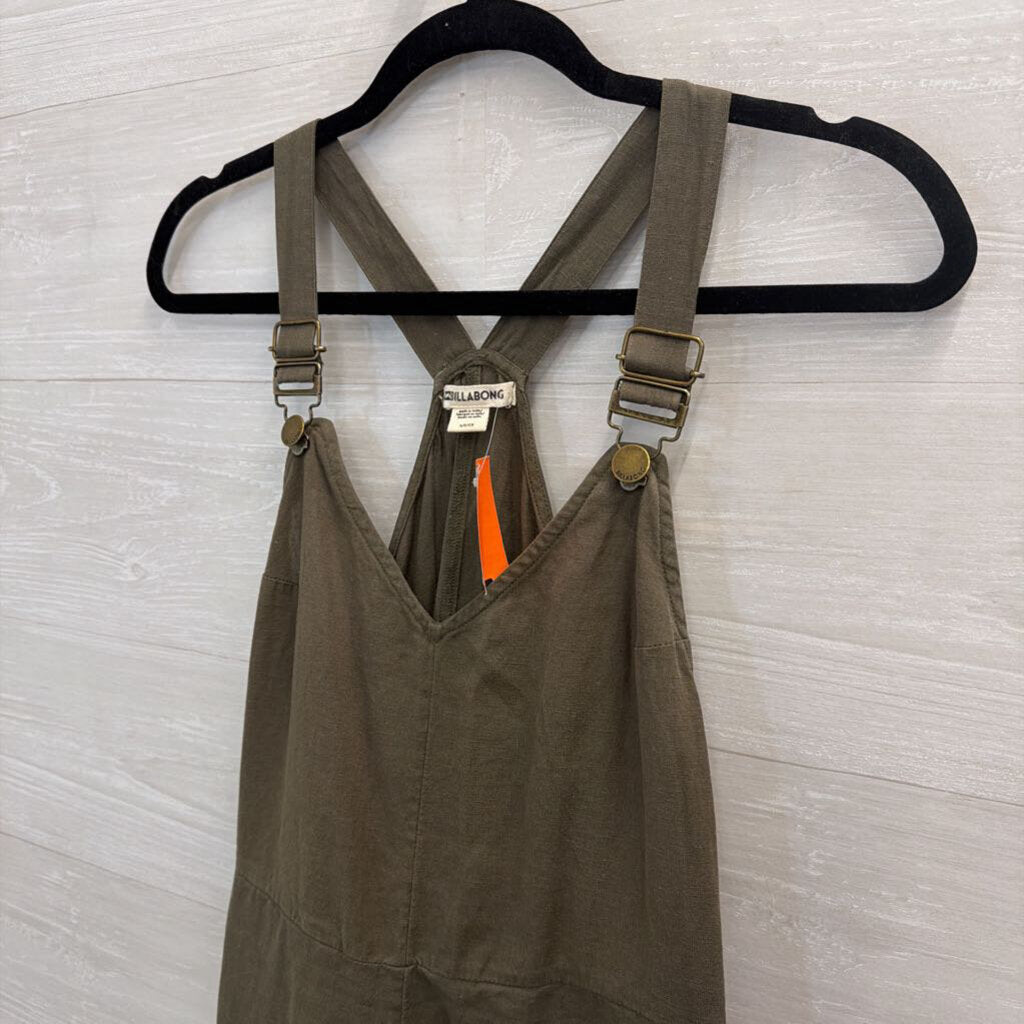 Billabong Green Wide Leg Overalls Small