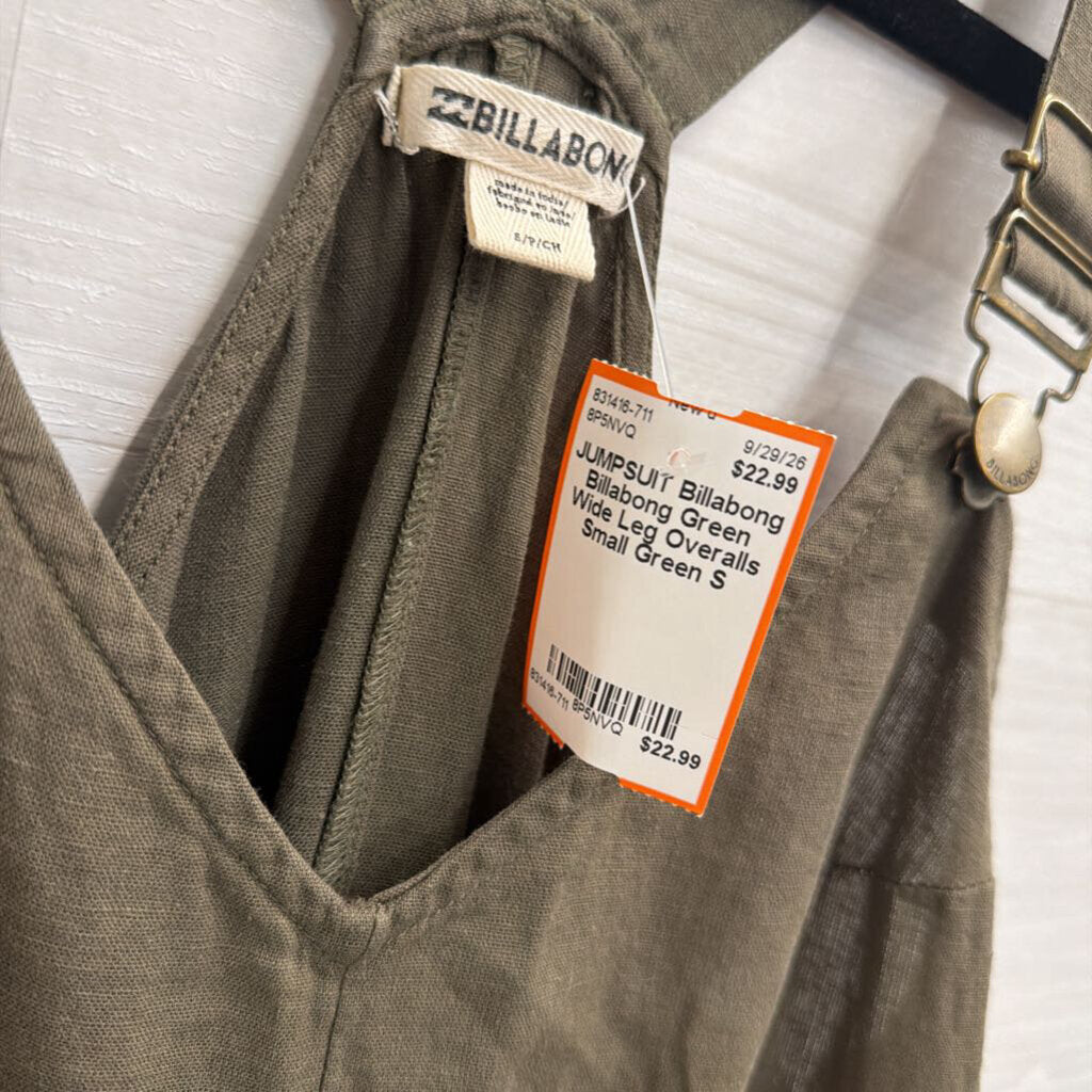 Billabong Green Wide Leg Overalls Small