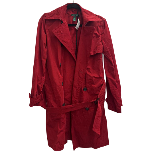 Ralph Lauren Red Double Breasted Trench Coat Small