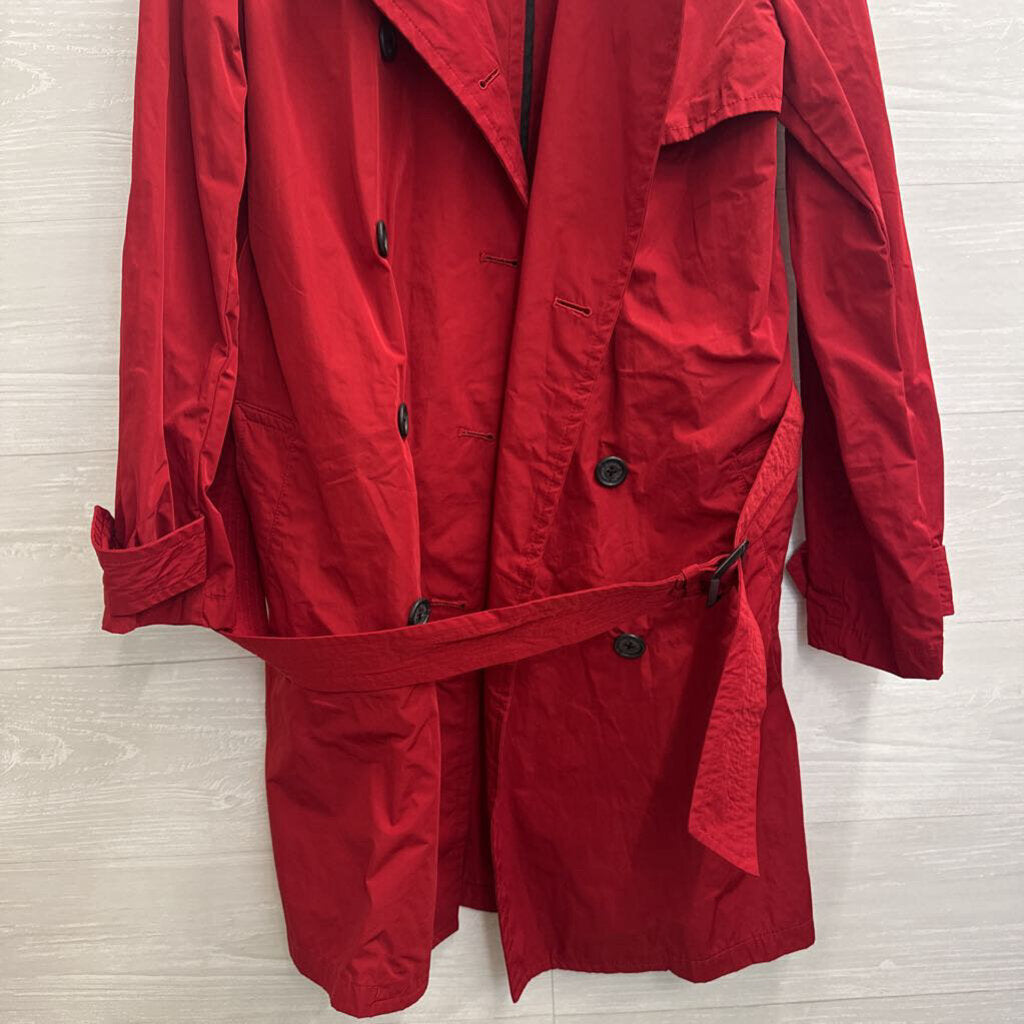 Ralph Lauren Red Double Breasted Trench Coat Small