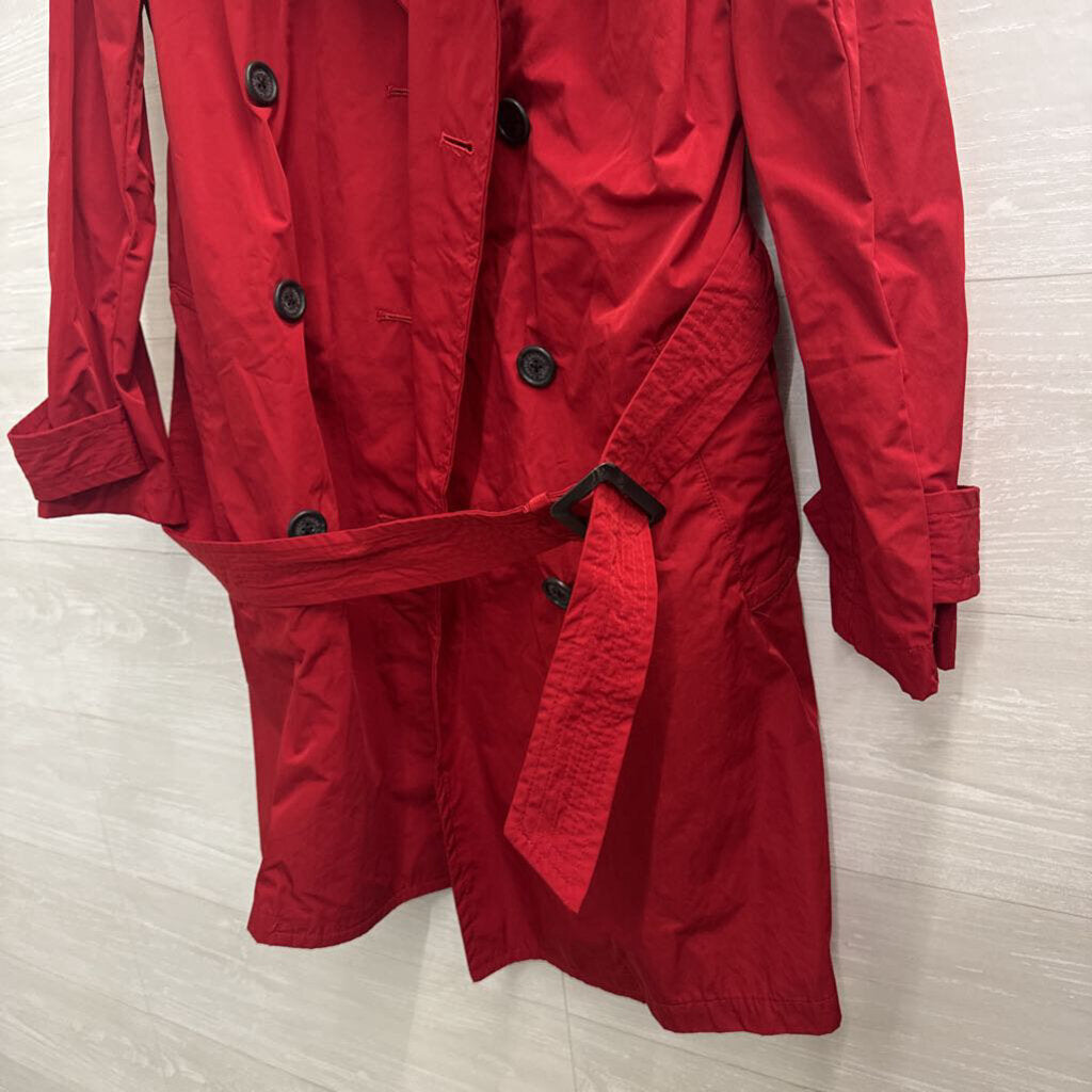 Ralph Lauren Red Double Breasted Trench Coat Small