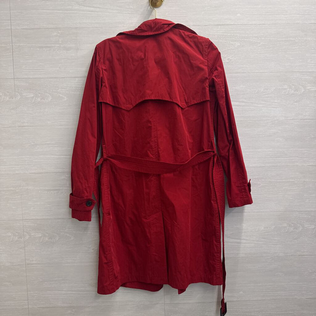 Ralph Lauren Red Double Breasted Trench Coat Small