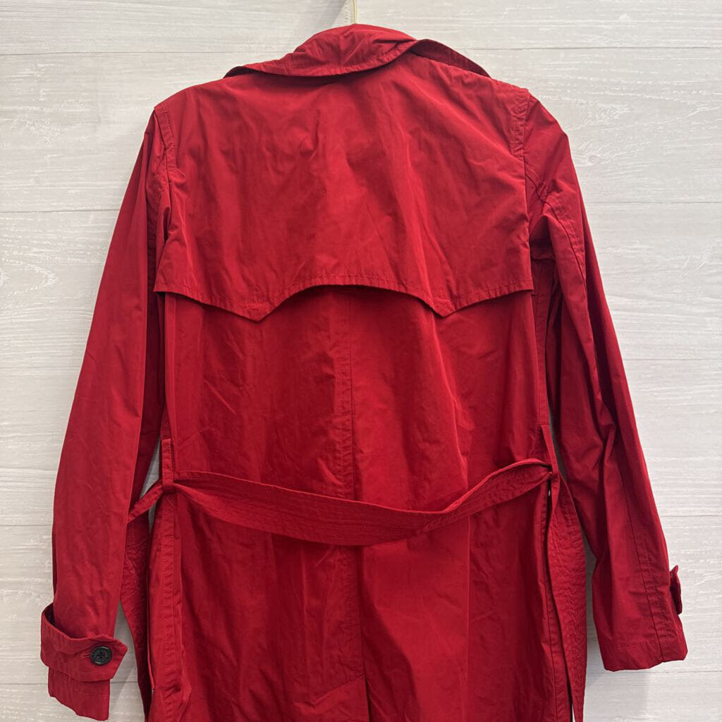 Ralph Lauren Red Double Breasted Trench Coat Small