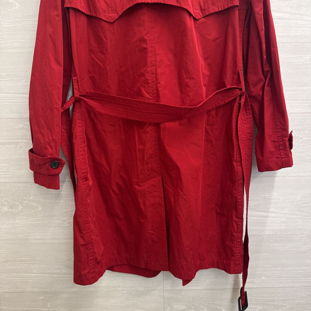 Ralph Lauren Red Double Breasted Trench Coat Small