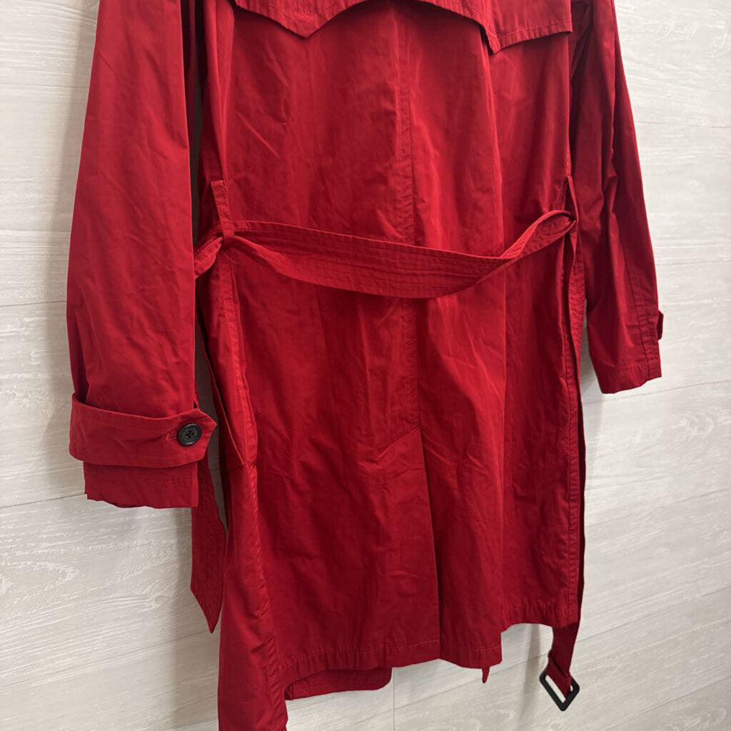 Ralph Lauren Red Double Breasted Trench Coat Small