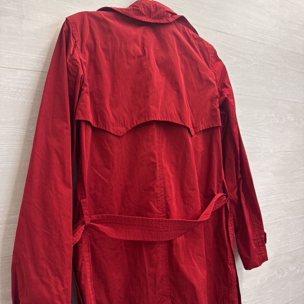 Ralph Lauren Red Double Breasted Trench Coat Small