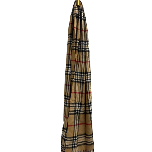 Brown/ Black/ Red Plaid Scarf