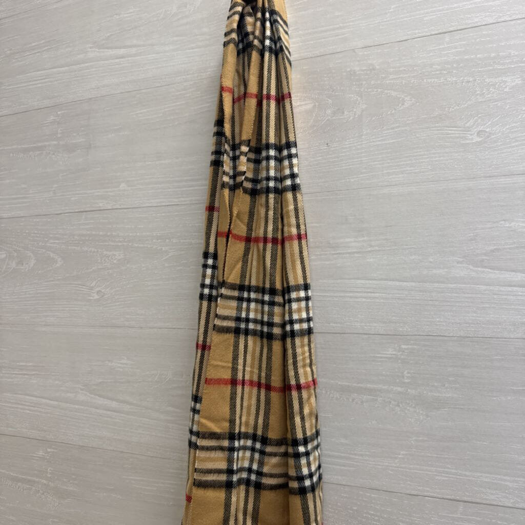 Brown/ Black/ Red Plaid Scarf