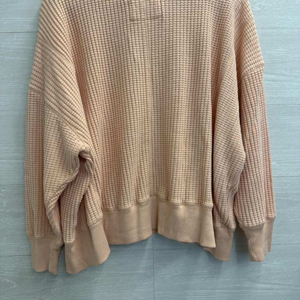 American Eagle Pink Textured Long Sleeve Top Small