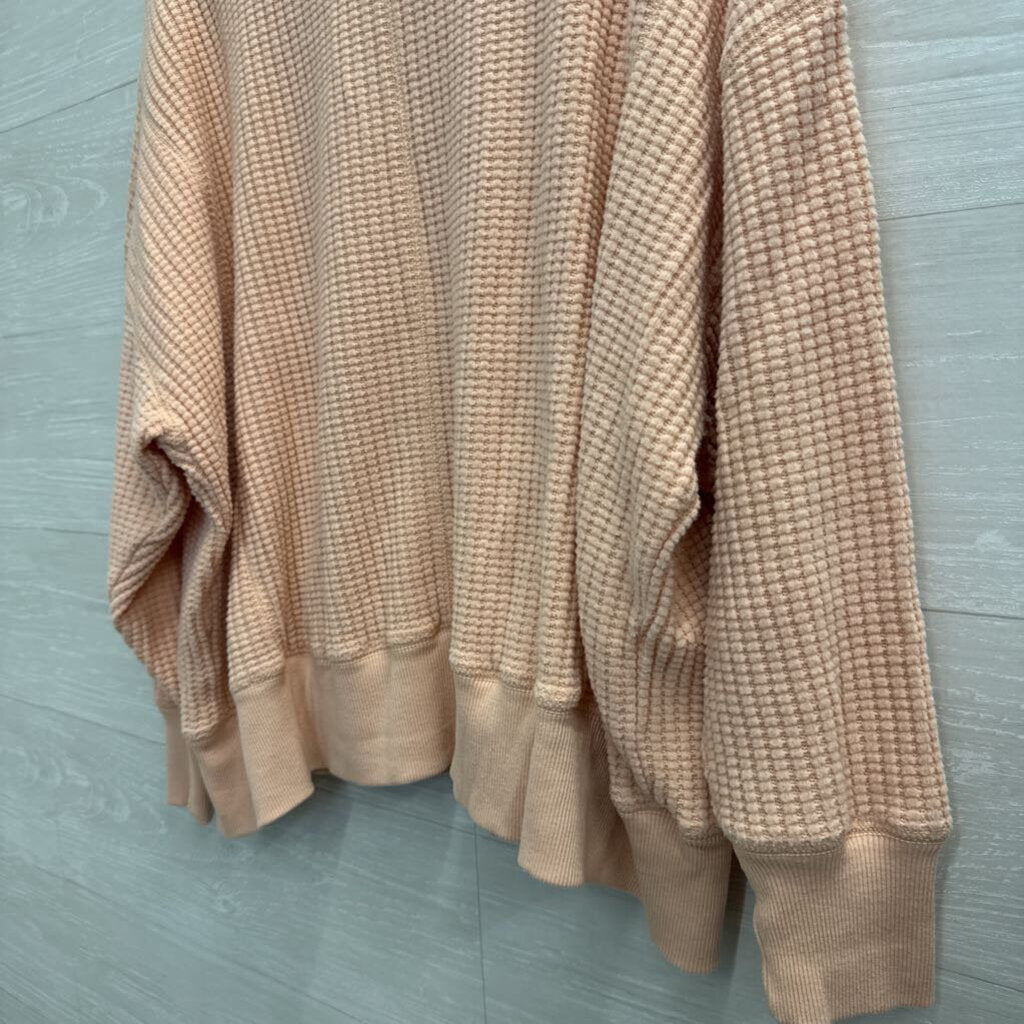American Eagle Pink Textured Long Sleeve Top Small