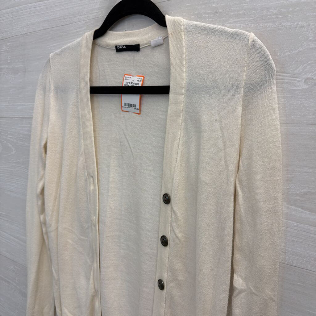 BDG White Lightweight Cardigan Sweater Small