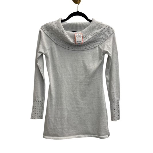 Questions Grey Silver Studded Knit Long Sleeve Top Small