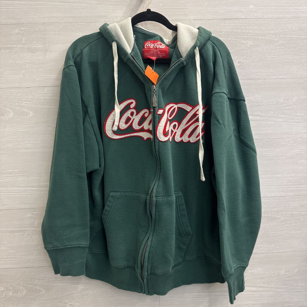 Coca Cola Green Zip Up Hoodie Extra Large