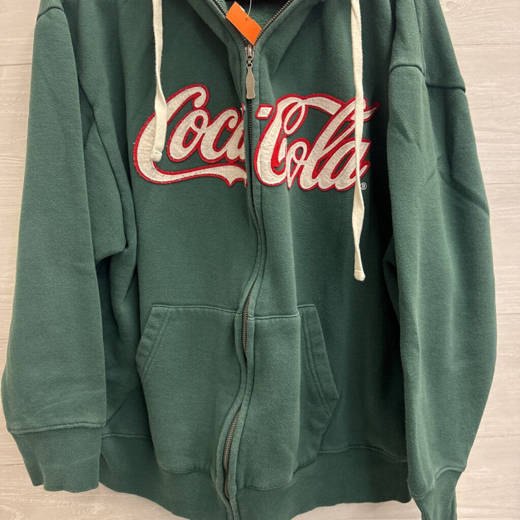 Coca Cola Green Zip Up Hoodie Extra Large