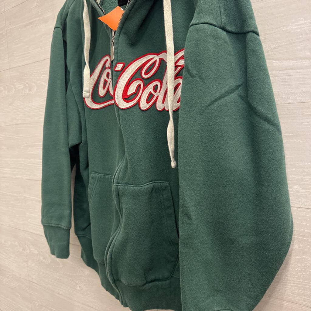 Coca Cola Green Zip Up Hoodie Extra Large