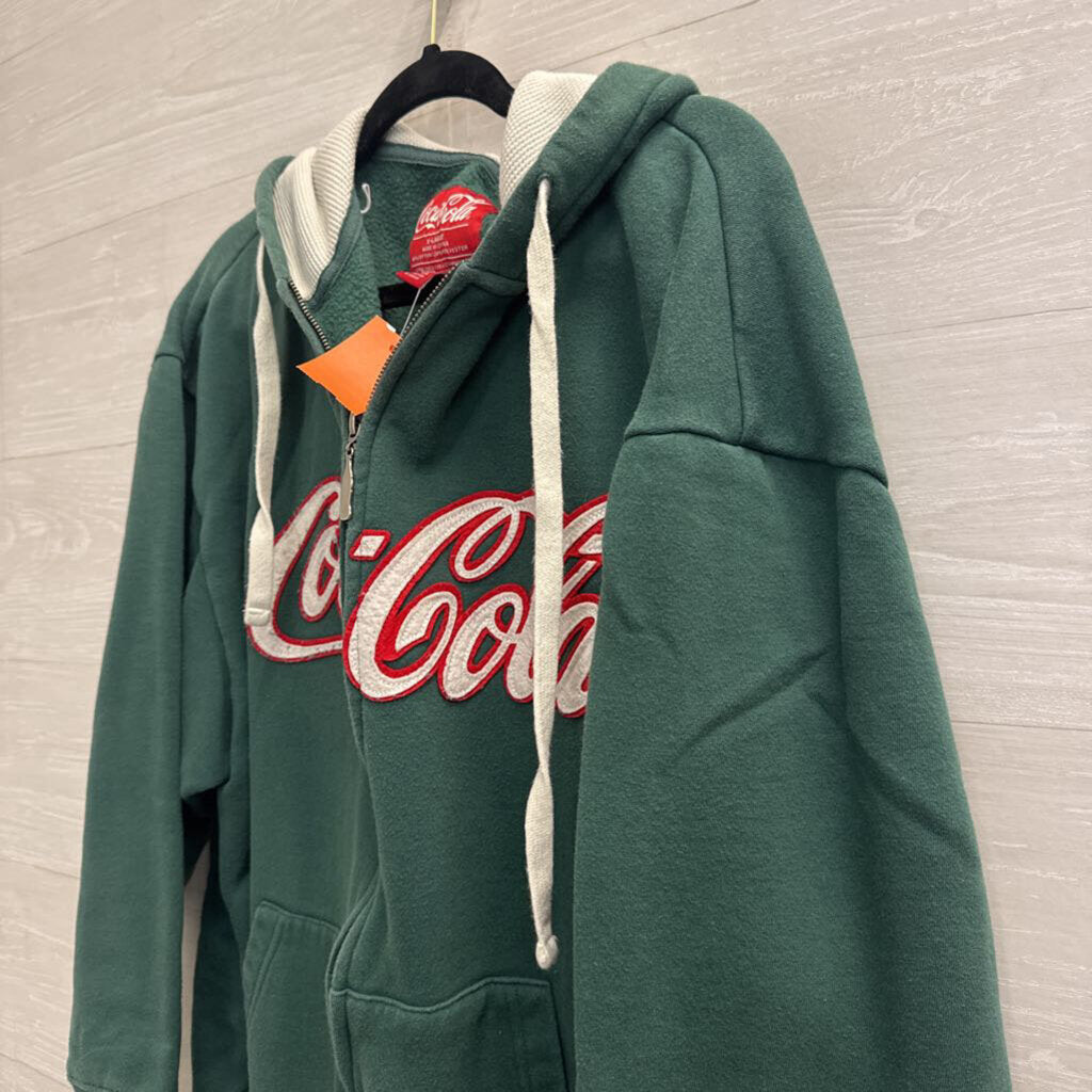 Coca Cola Green Zip Up Hoodie Extra Large