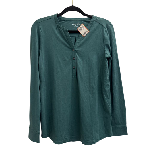 Lands End Green Long Sleeve Henley Top Extra Small