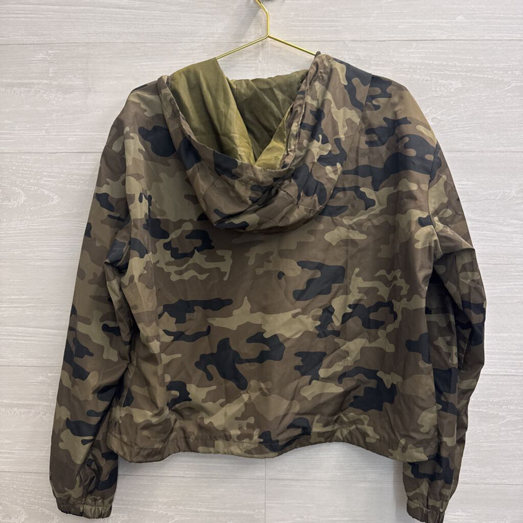 Ashley Green Camo Hooded Zip Up Lightweight Jacket Extra Large