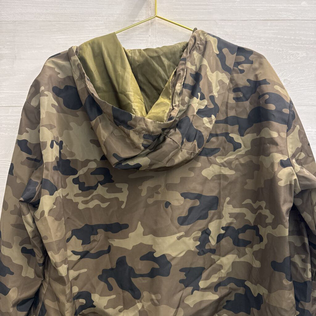 Ashley Green Camo Hooded Zip Up Lightweight Jacket Extra Large