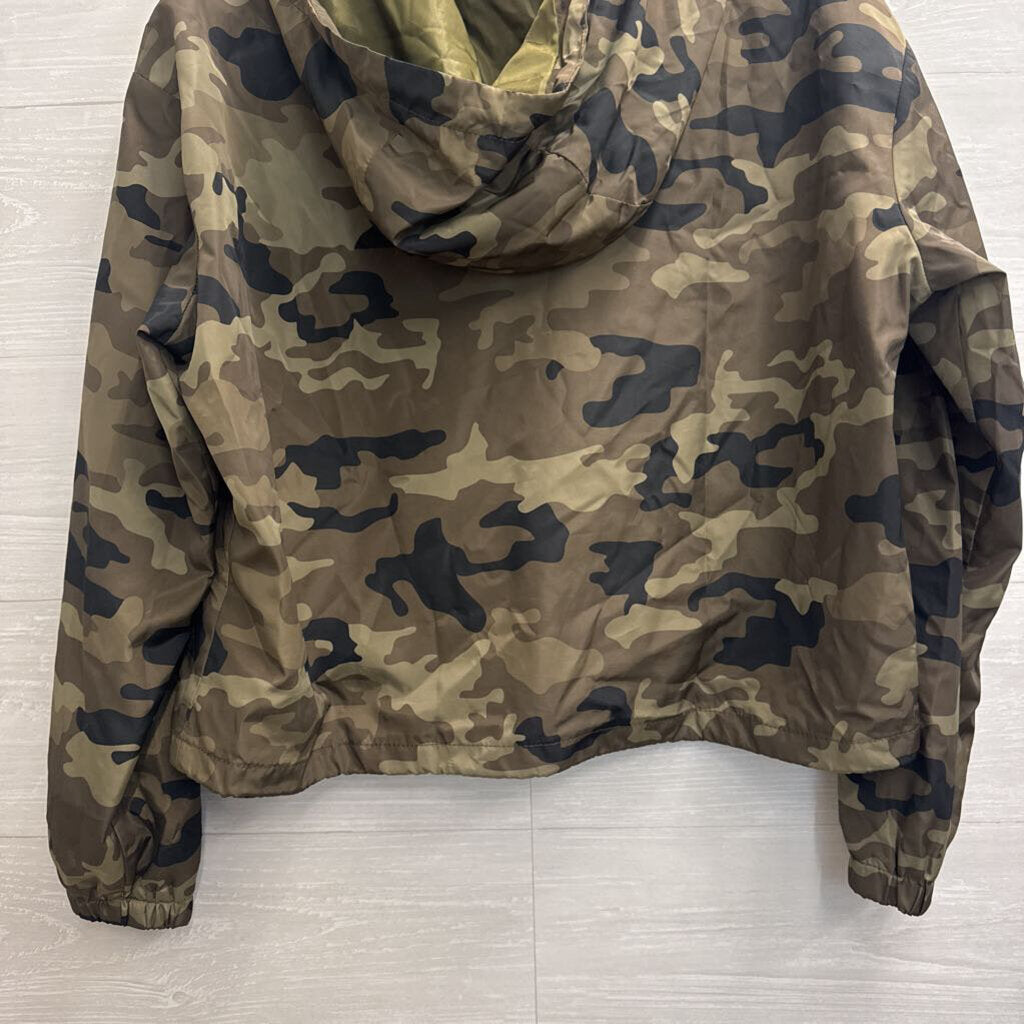 Ashley Green Camo Hooded Zip Up Lightweight Jacket Extra Large