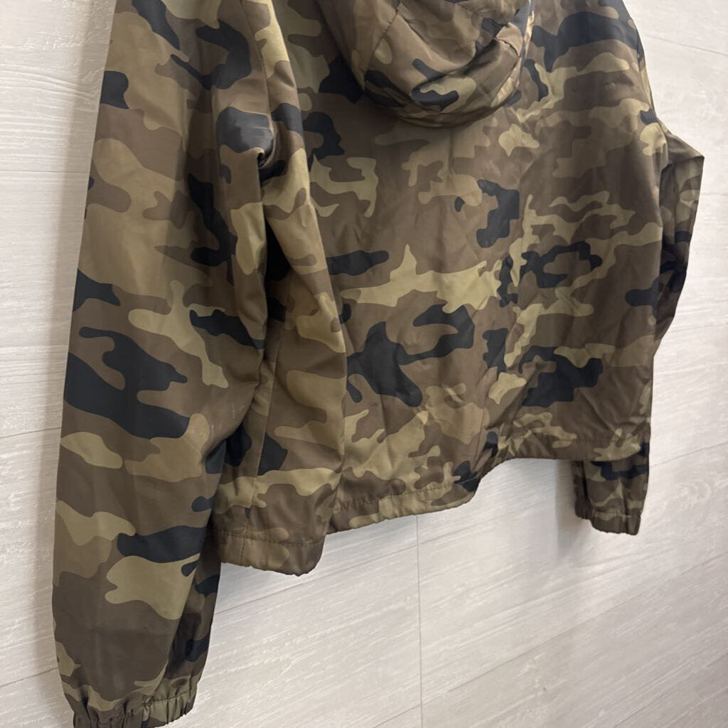 Ashley Green Camo Hooded Zip Up Lightweight Jacket Extra Large