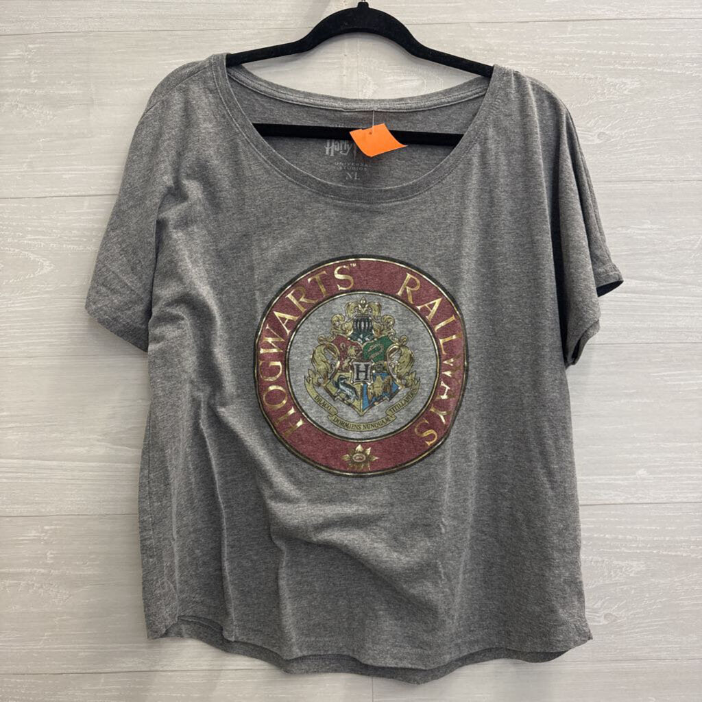 Harry Potter Grey Short Sleeve Graphic Tee Large