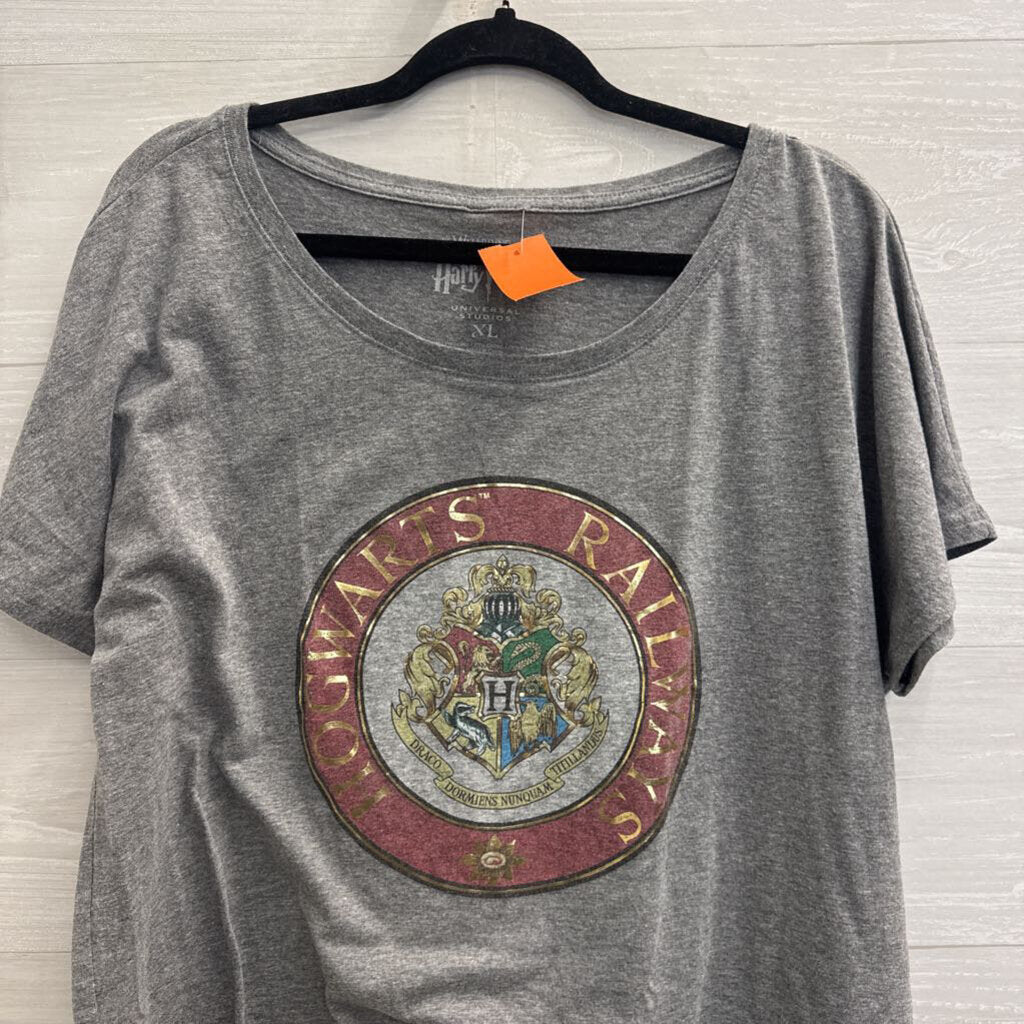 Harry Potter Grey Short Sleeve Graphic Tee Large