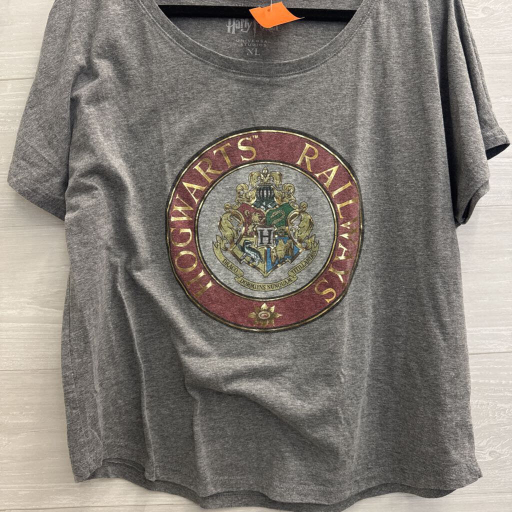 Harry Potter Grey Short Sleeve Graphic Tee Large