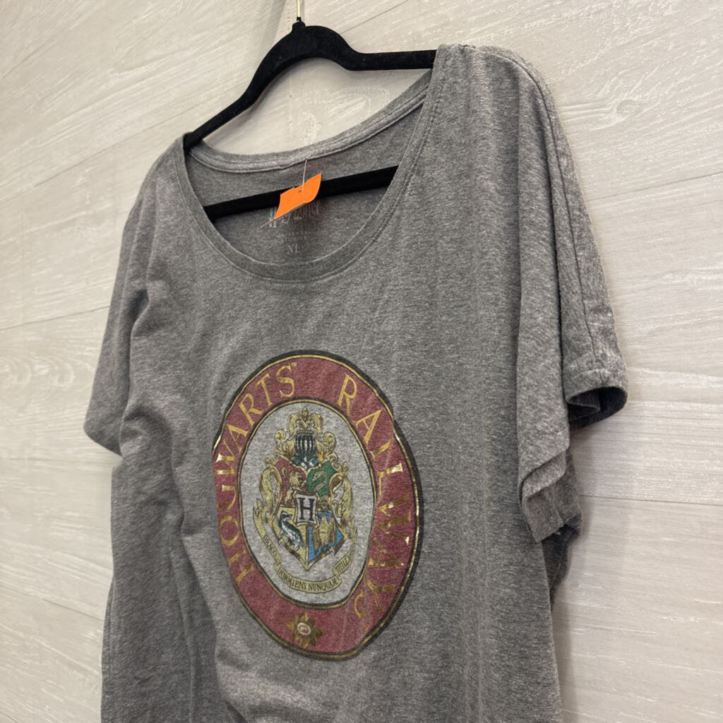 Harry Potter Grey Short Sleeve Graphic Tee Large