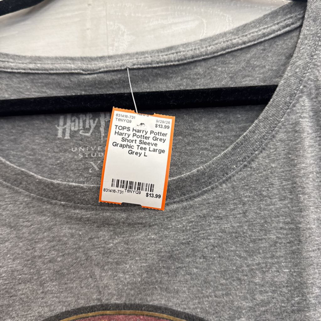 Harry Potter Grey Short Sleeve Graphic Tee Large