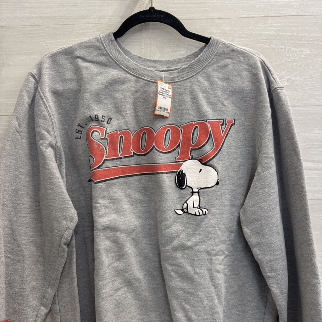 Peanuts Grey Snoopy Crewneck Sweatshirt XXL
