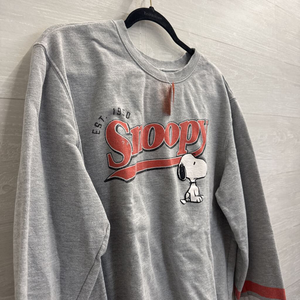 Peanuts Grey Snoopy Crewneck Sweatshirt XXL