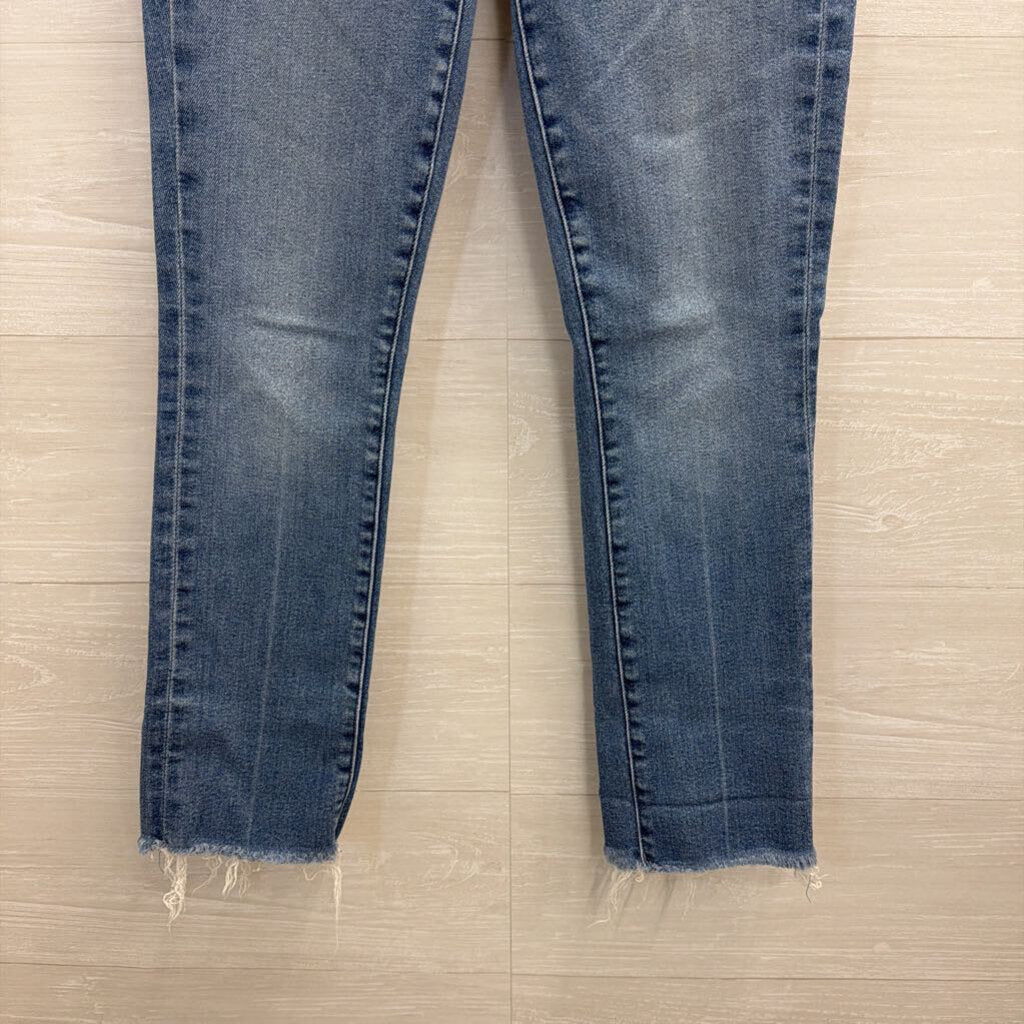 Mother Light Wash The Rascal Ankle Fray Jeans 25