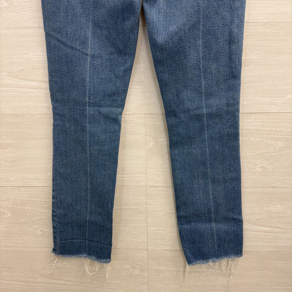 Mother Light Wash The Rascal Ankle Fray Jeans 25