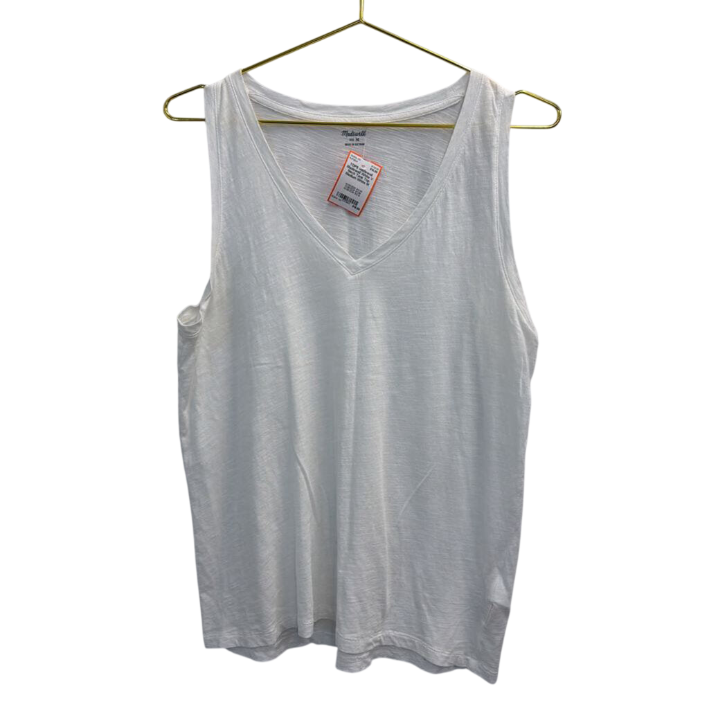 Madewell White V Neck Tank Top Medium