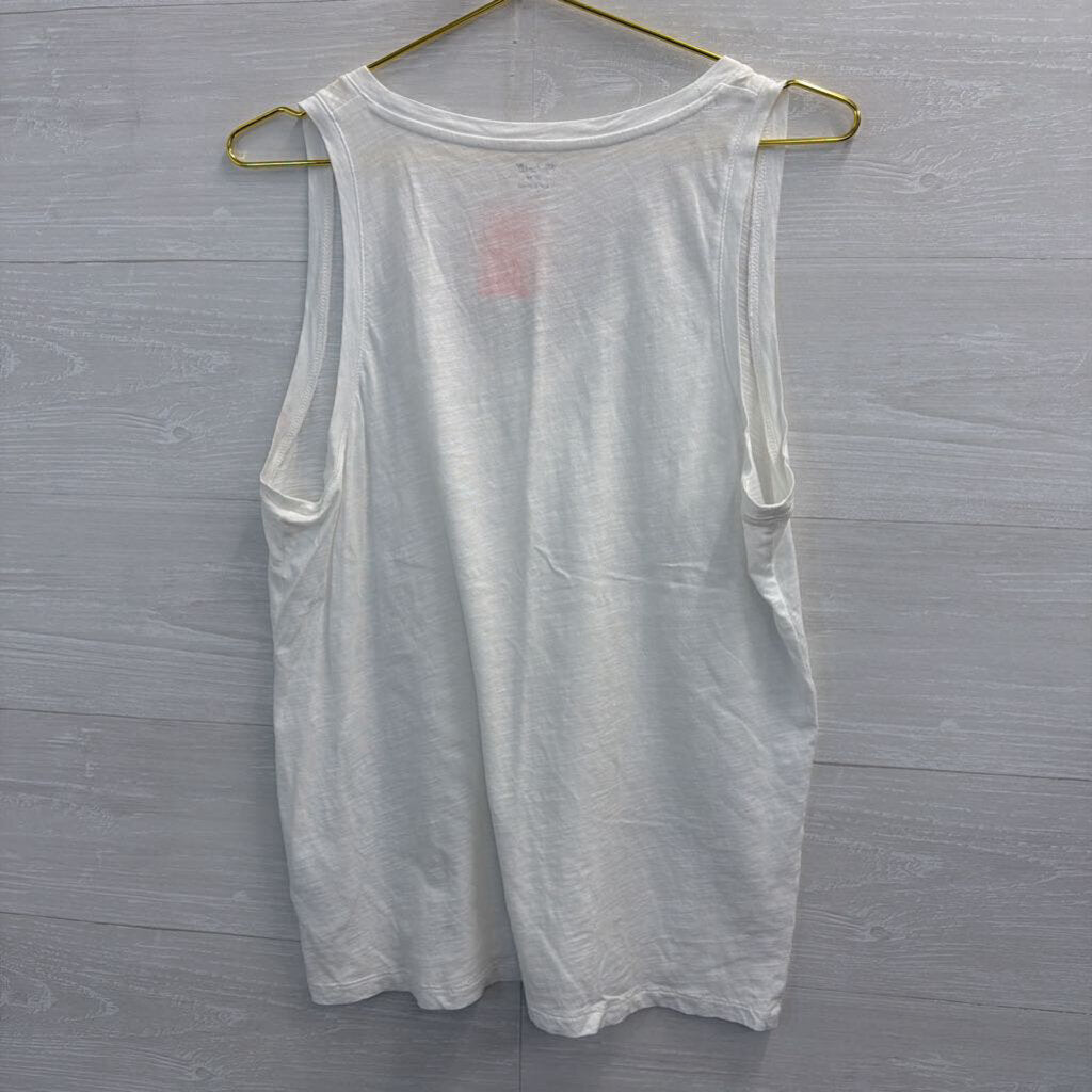 Madewell White V Neck Tank Top Medium